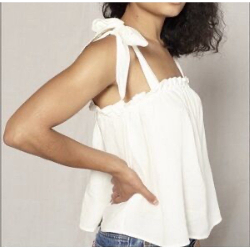 Outerknown Oasis Top Women Medium Salt White Organic Cotton Blouse 2320002